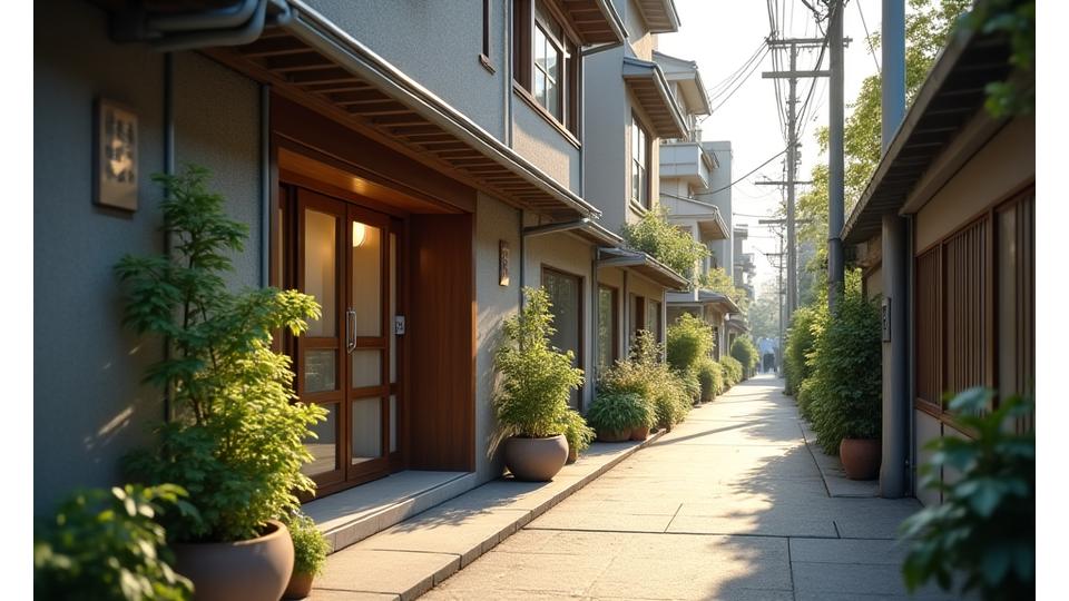 新宿神楽坂のボタニークキモノオフィス外観と周辺の静かな通り