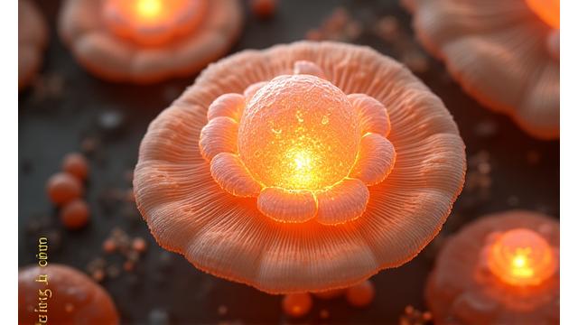 海藻から抽出されたマリンコラーゲンの分子構造のイラストと、海藻の穏やかなイメージ